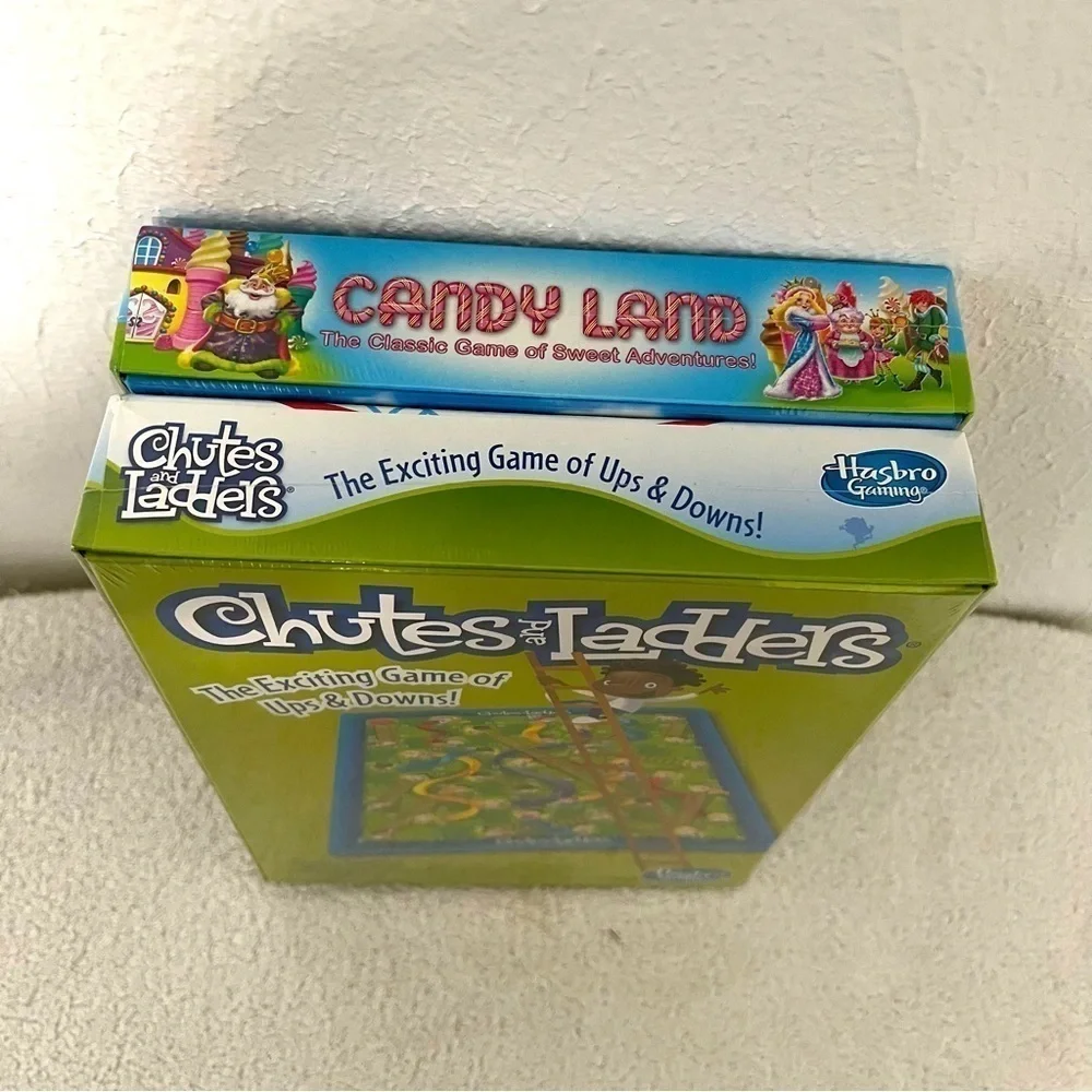 Bundle of (2) Board Games Chutes and Ladders and Candy Land Hasbro Ages 3+ New